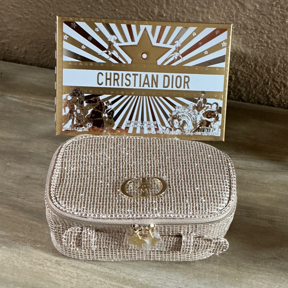 Dior Beauty GWP Gold Makeup Case .New with Box